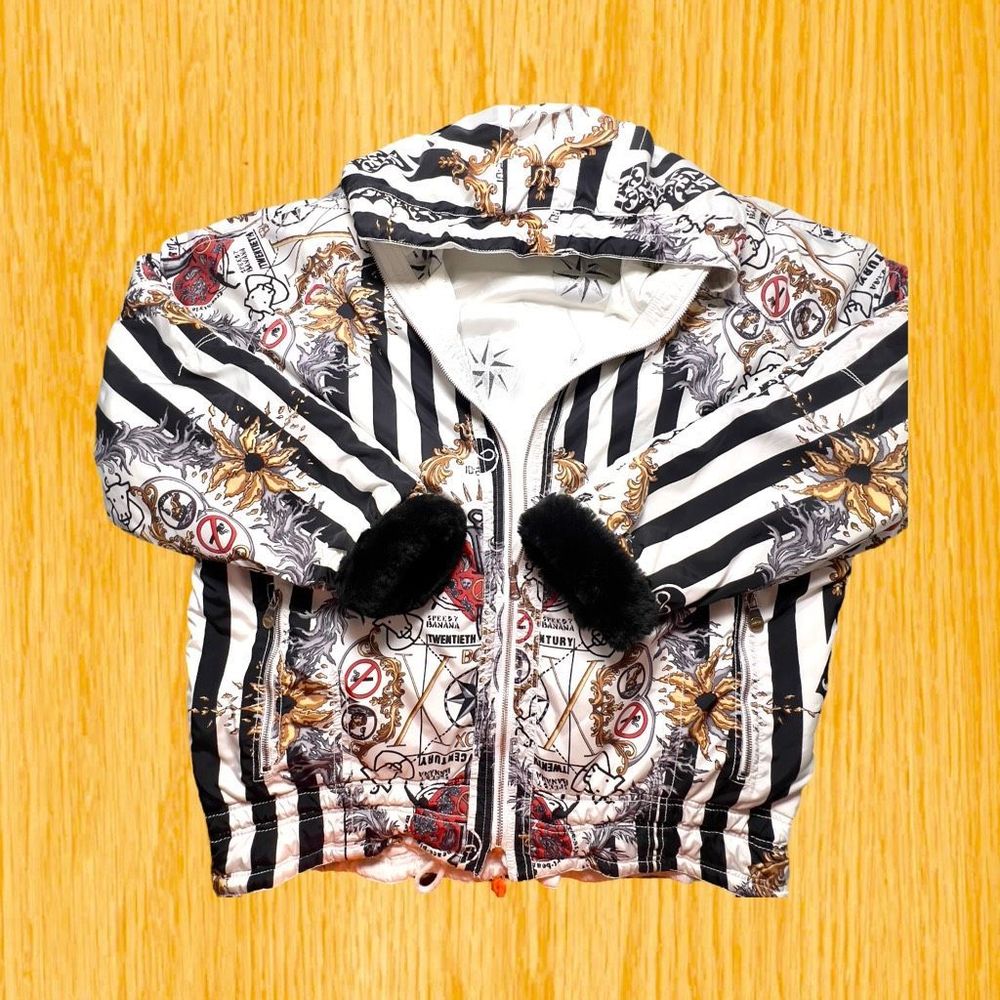 MDC Reversible Designs HipHop Faux Fur Cuffs Designer Streetwear Coat Mens XL